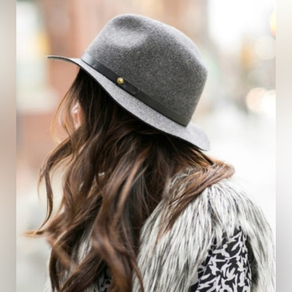 rag & bone Women’s Slate Gray Felt Floppy Brim Fedora Size Medium